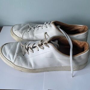 J. Crew Men’s Court Sneakers in Leather White size 10 worn